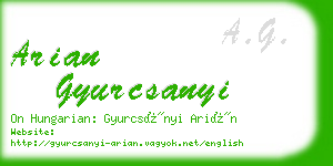 arian gyurcsanyi business card